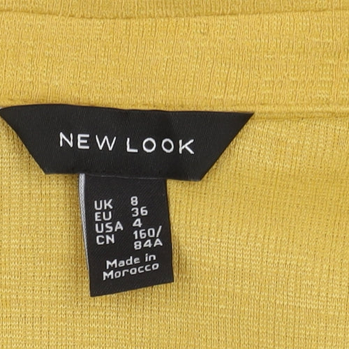New Look Women's Yellow Blazer, Size 8, Regular Knit