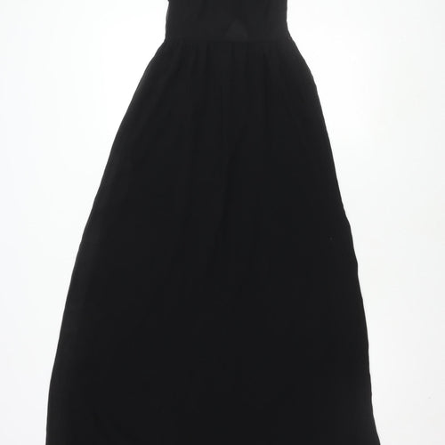 Zara Women's Black Midi Dress, S, Lace Accents
