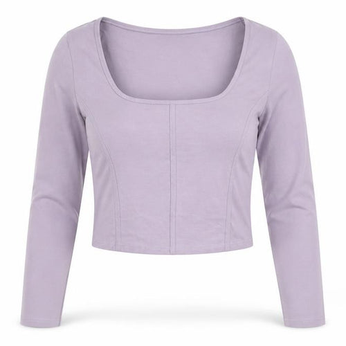 New Look Women's Purple Cotton Long Sleeve Top Size 16