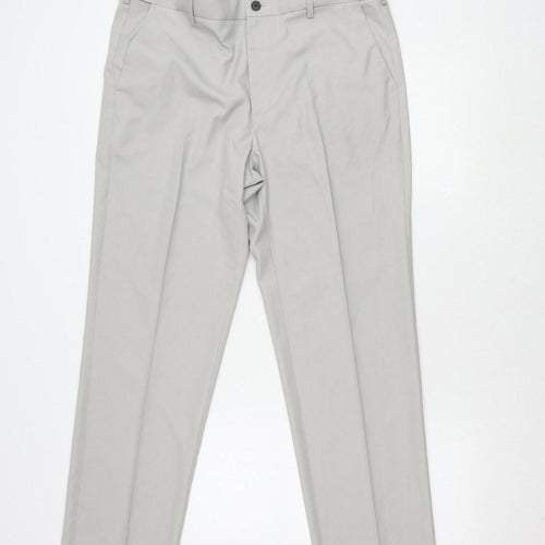 Marks and Spencer Men's Grey Dress Pants 36 Long Regular