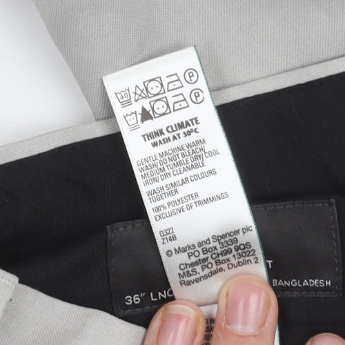 Marks and Spencer Men's Grey Dress Pants 36 Long Regular