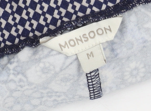 Monsoon Women's Blue Geometric Skirt M