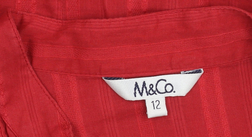 M&Co Women's Red Shirt Dress Size 12