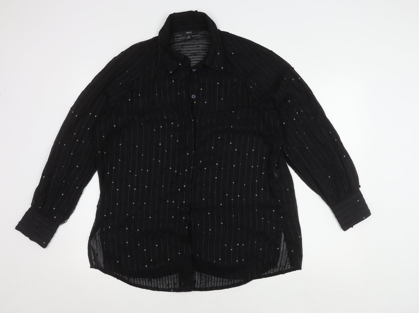 Next Women's Black Sequin Blouse - Size 12