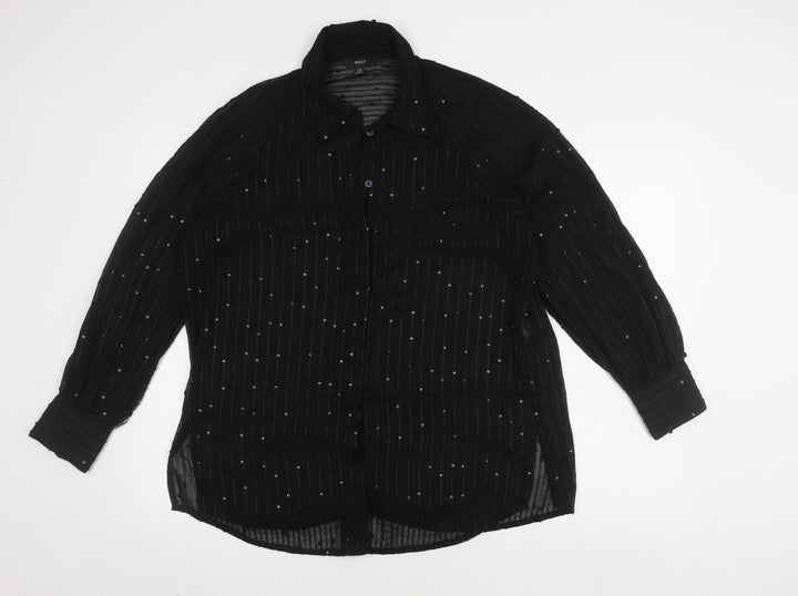 Next Women's Black Sequin Blouse - Size 12