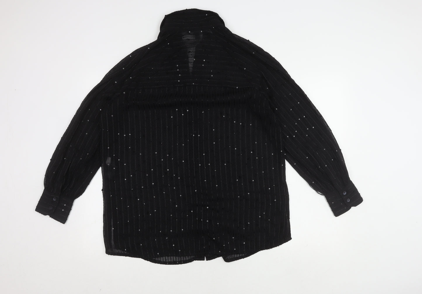 Next Women's Black Sequin Blouse - Size 12
