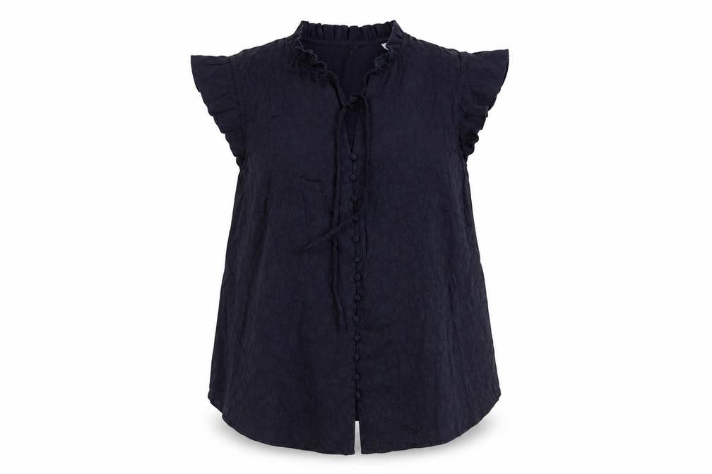 Front view of Monsoon Women's Black Sleeveless Blouse, M