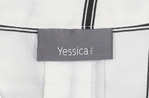 Yessica Women's White Check Blouse 3/4 Sleeve