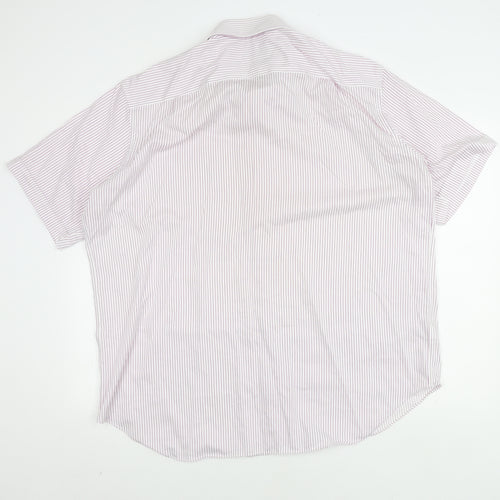 Marks and Spencer Men's Striped Short Sleeve Shirt, Size 18.5
