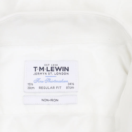 T.M. Lewin Men's White Regular Fit Shirt