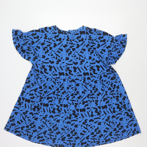 New Look Women's Blue Animal Print Top Size 16