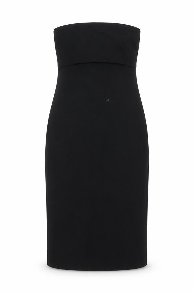 Front view of Marks & Spencer Women's Black Midi Dress, size 12