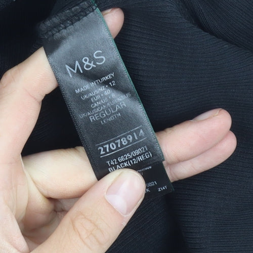 Marks and Spencer Women's Black Midi Dress Size 12