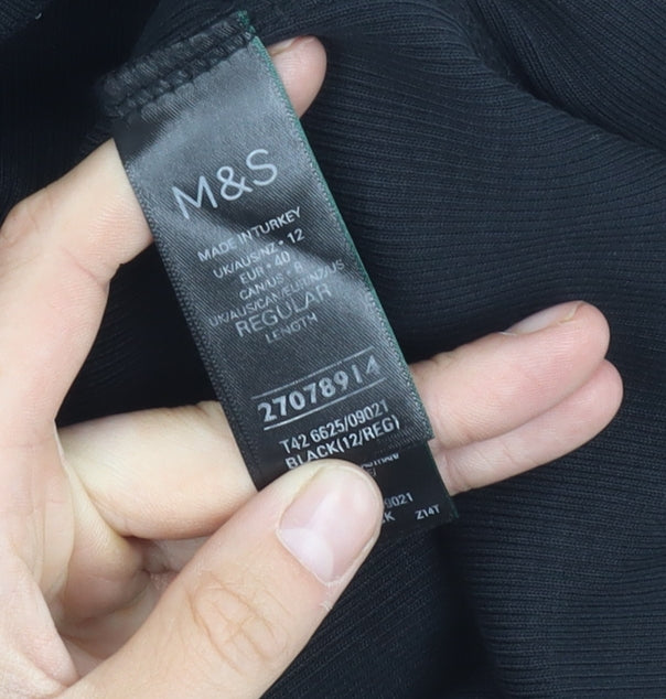 Marks and Spencer Women's Black Midi Dress Size 12