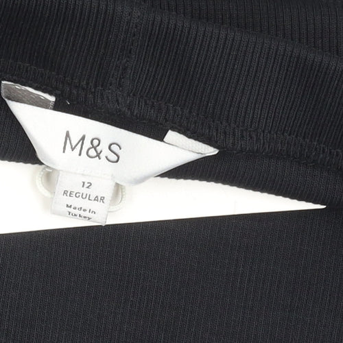 Marks and Spencer Women's Black Midi Dress Size 12
