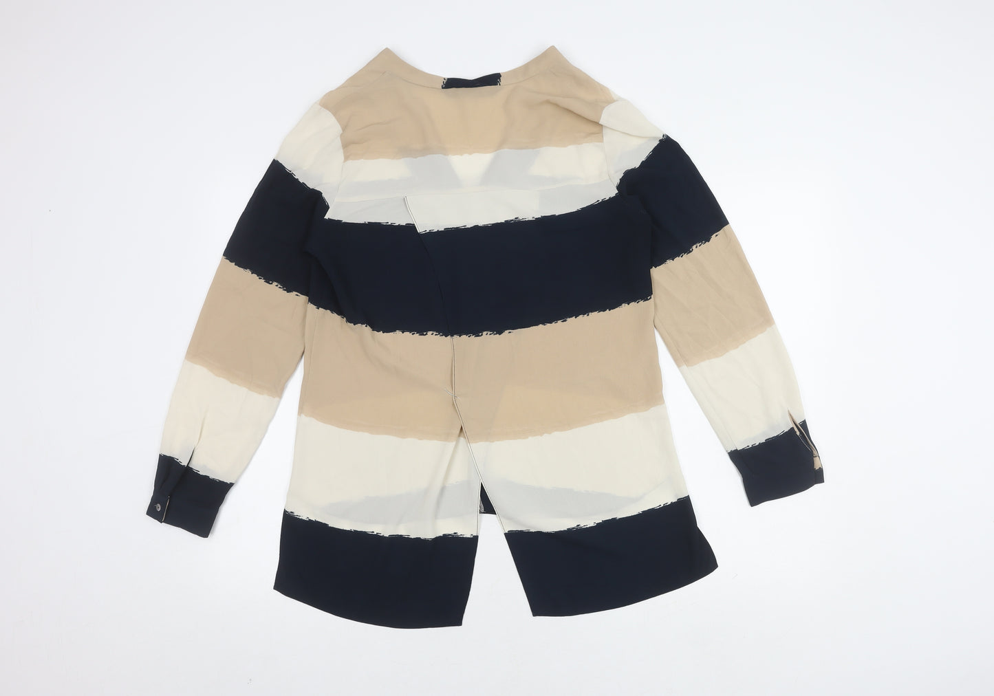 Zara Women's Multicoloured Striped Button-Up Shirt M
