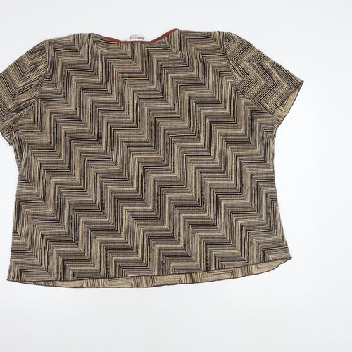 Bonmarché Women Beige Geometric Blouse Size 20