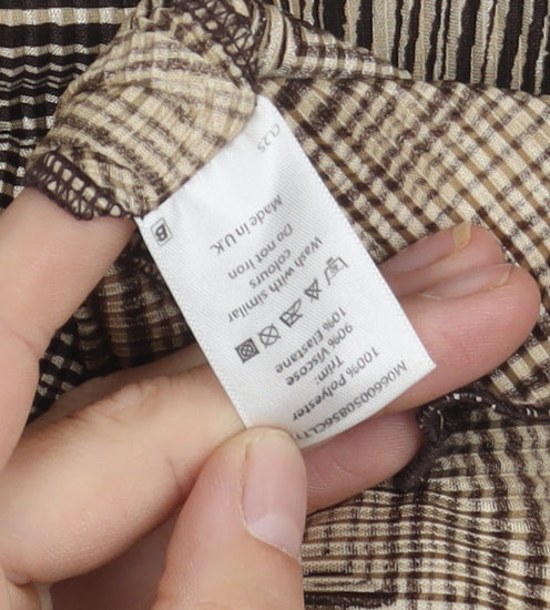 Bonmarché Women Beige Geometric Blouse Size 20