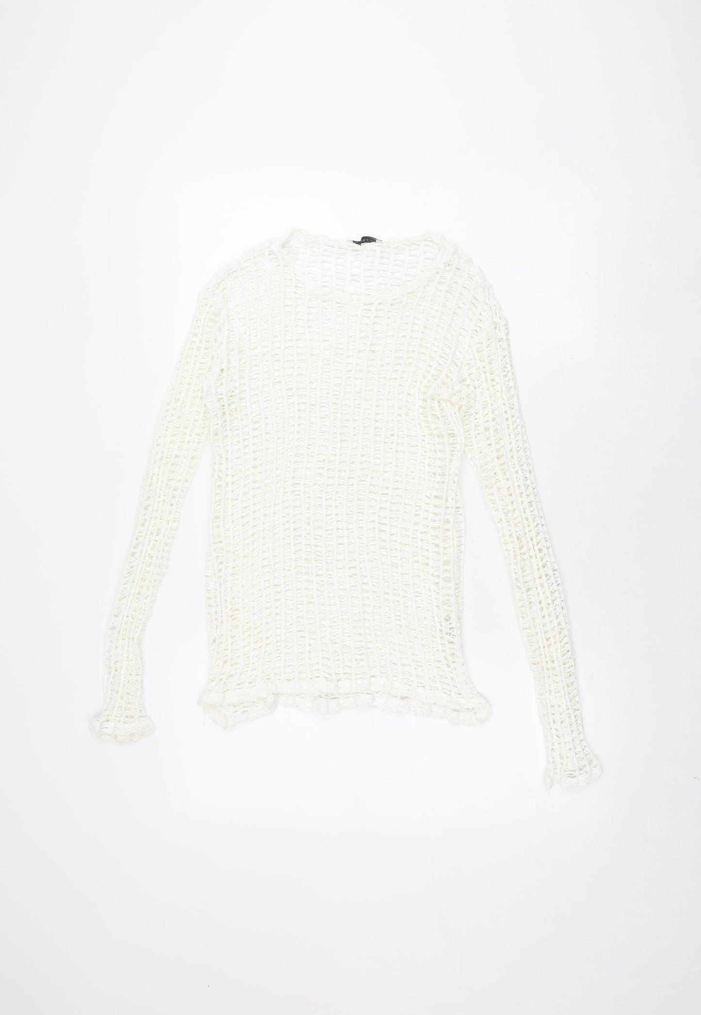 Zara Trafaluc Women's White Crochet Top Size 8
