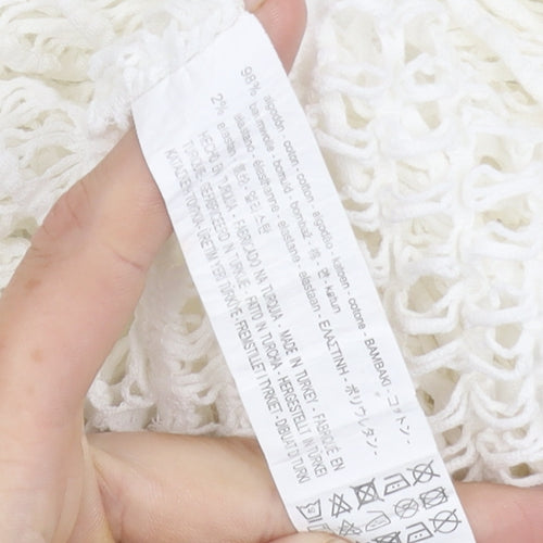 Zara Trafaluc Women's White Crochet Top Size 8