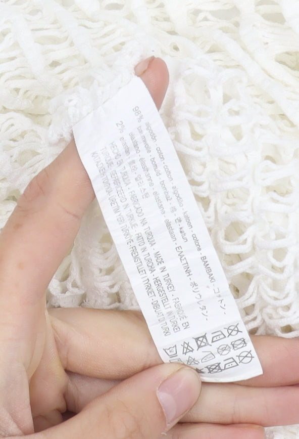 Zara Trafaluc Women's White Crochet Top Size 8