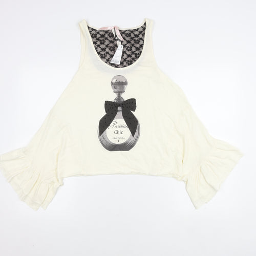 Next Women Ivory Cropped Bow Blouse