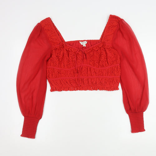 Miss Selfridge Women's Red Cropped Top UK 10