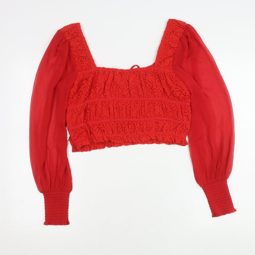 Miss Selfridge Women's Red Cropped Top UK 10
