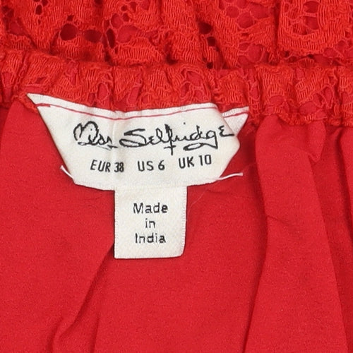 Miss Selfridge Women's Red Cropped Top UK 10