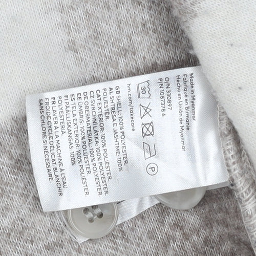 H&M Women's Grey Check Button Jacket Size M Casual