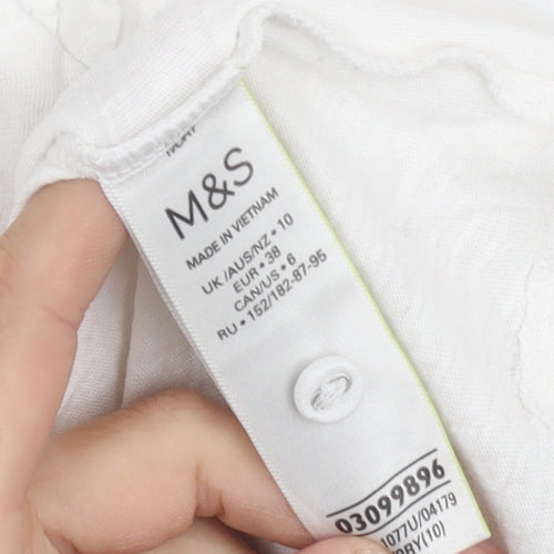Marks and Spencer White Women's Blouse, Size 10