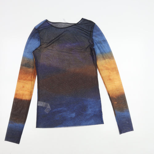 Zara Multicoloured Mesh Top - Women's M, Long Sleeve