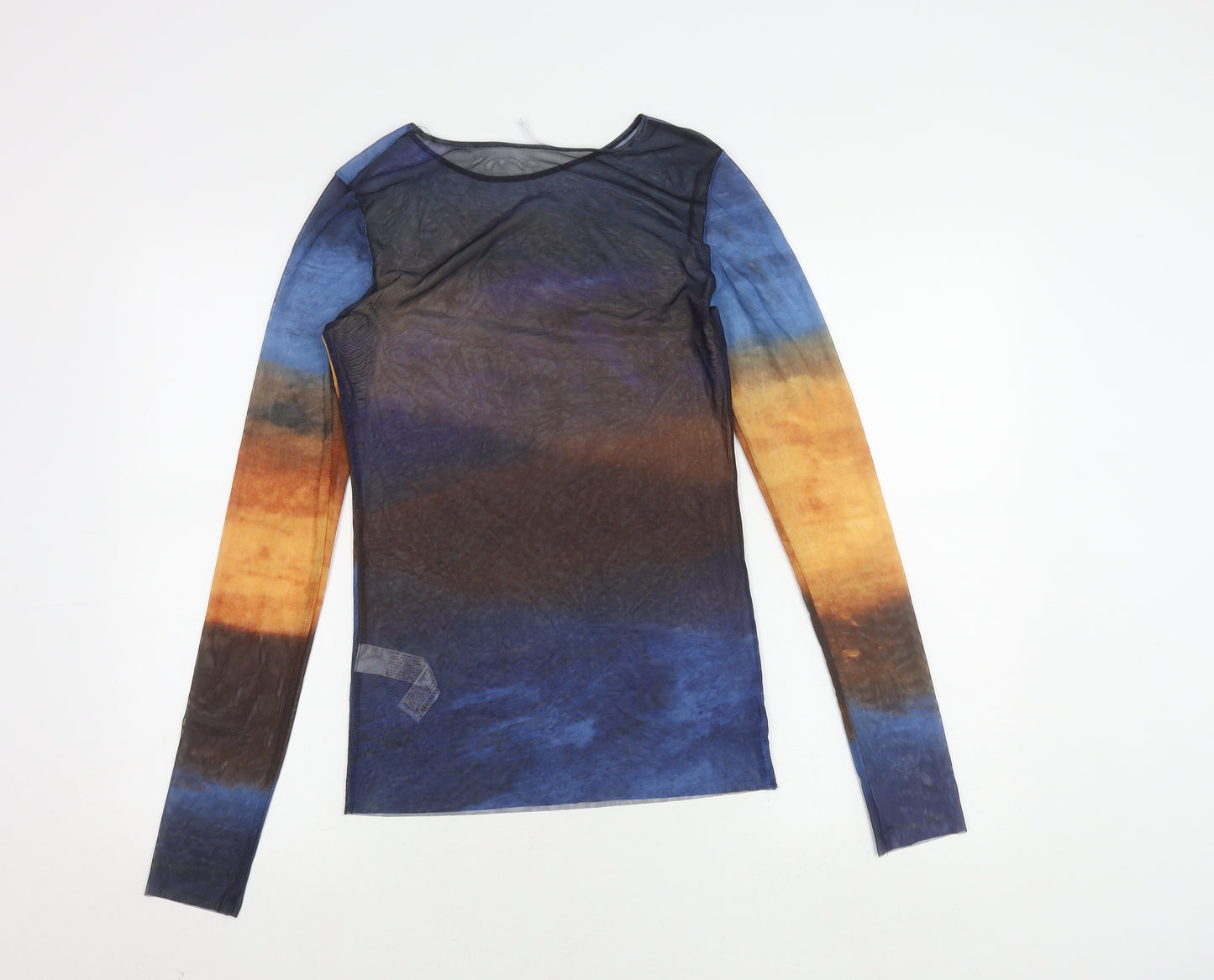 Zara Multicoloured Mesh Top - Women's M, Long Sleeve