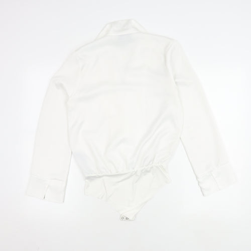 Zara Women's White Wrap Blouse Size 8