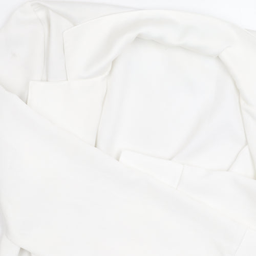 Zara Women's White Wrap Blouse Size 8