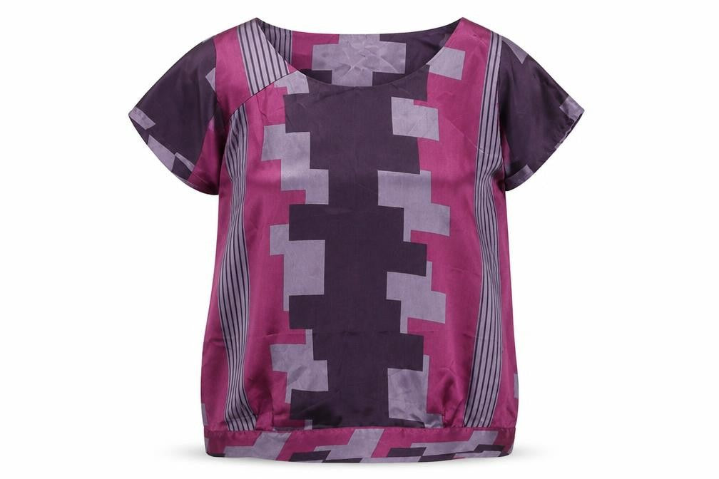 Front view of Next Women's Multicoloured Geometric Top, size 12