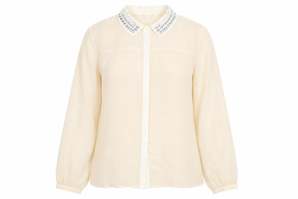 Front view of Limited Collection Women's Beige Blouse, size 14