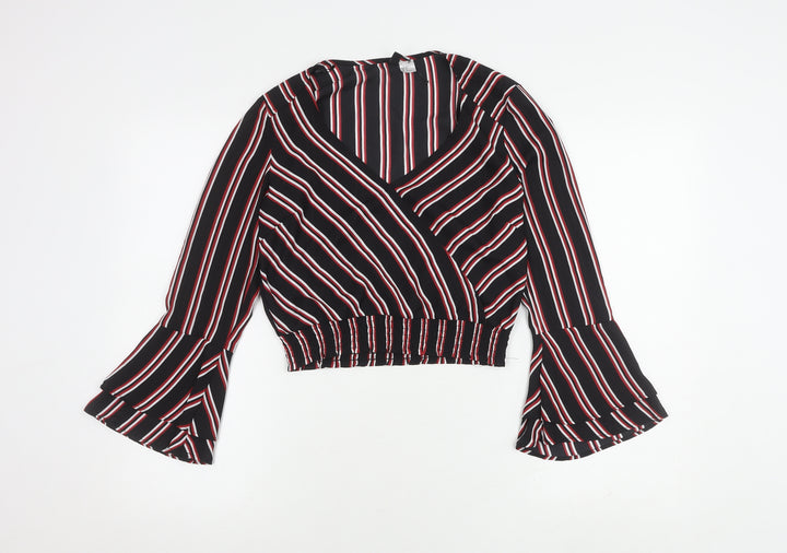 H&M Women's Multicoloured Wrap Blouse, Size 6