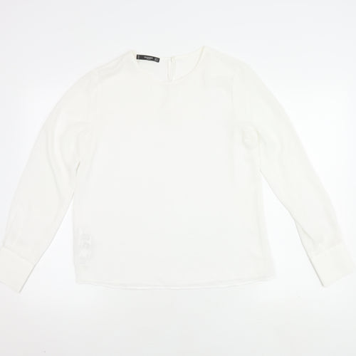 Mango Women's White Basic Long Sleeve Top S