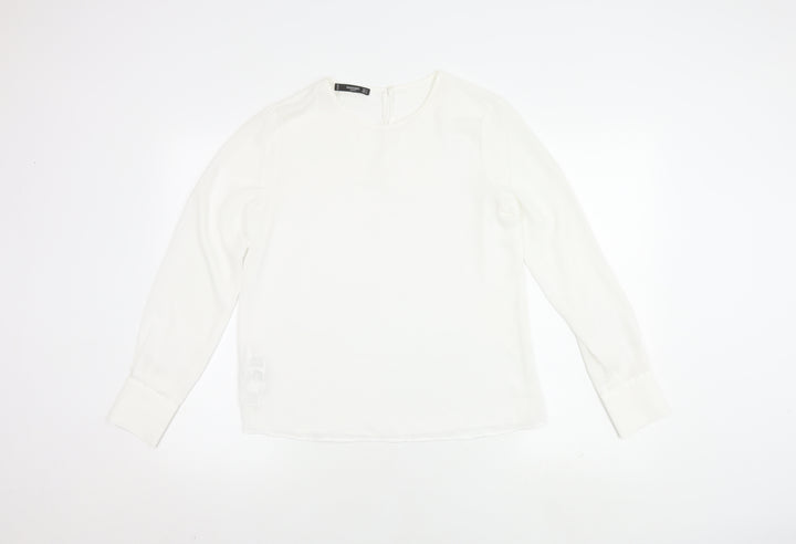 Mango Women's White Basic Long Sleeve Top S