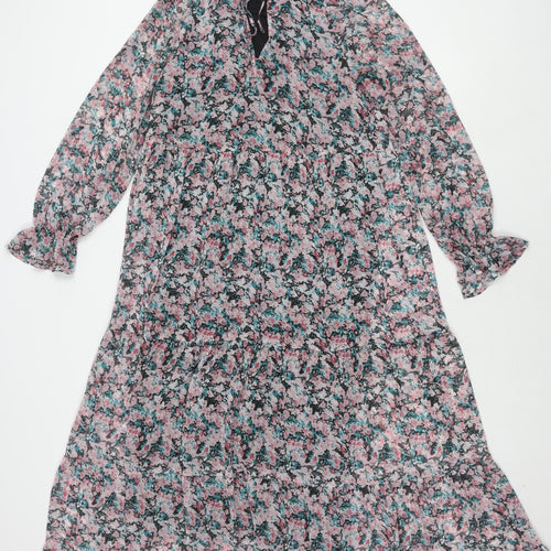 Pull&Bear Women's Floral Multicoloured Dress Size 8