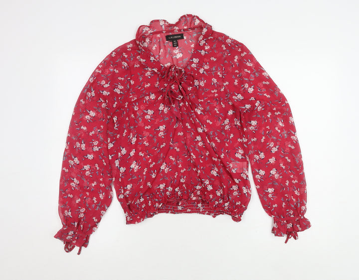 QED London Floral Red Blouse, Women's Size 12
