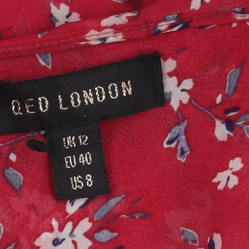 QED London Floral Red Blouse, Women's Size 12