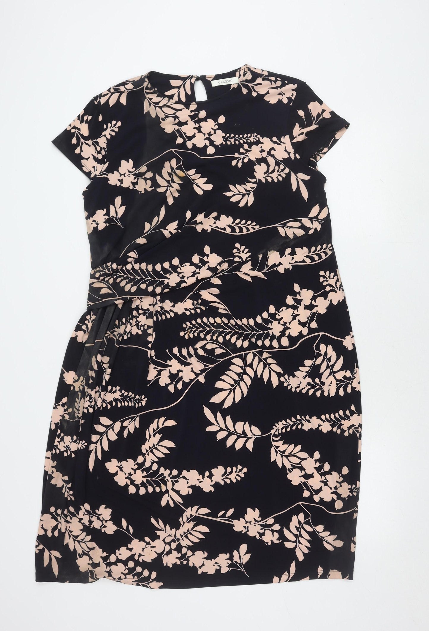Marks and Spencer Women's Black Floral Dress Size 18
