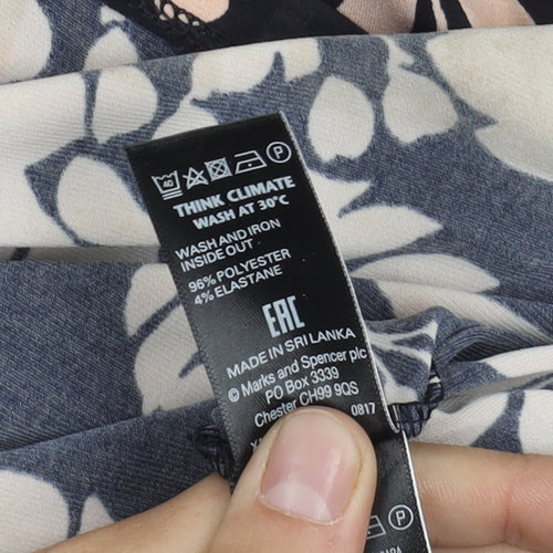 Marks and Spencer Women's Black Floral Dress Size 18