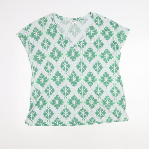 Marks and Spencer Women's Green T-Shirt, Size 16, V-Neck