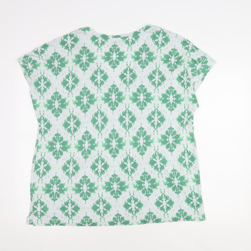 Marks and Spencer Women's Green T-Shirt, Size 16, V-Neck