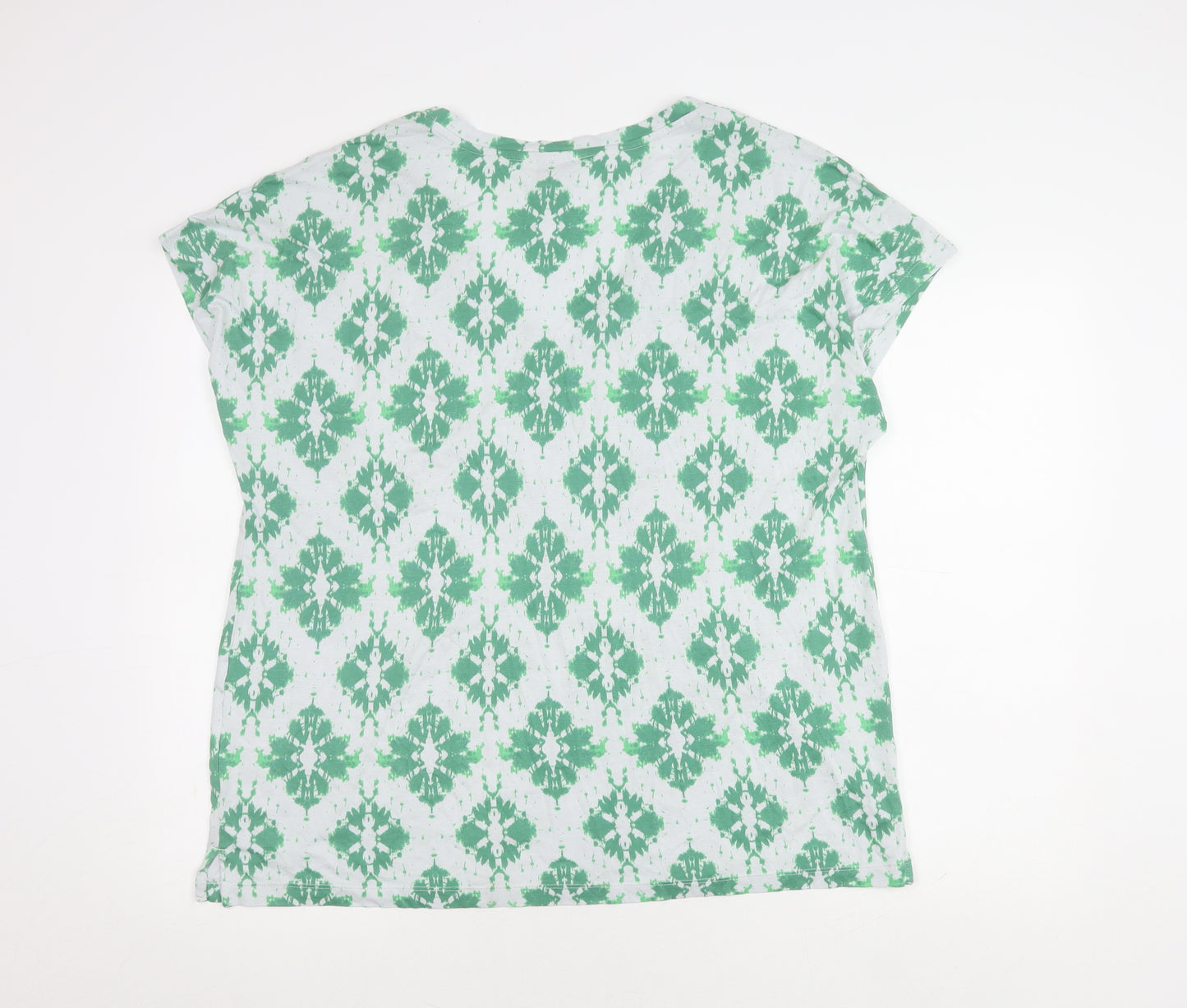 Marks and Spencer Women's Green T-Shirt, Size 16, V-Neck