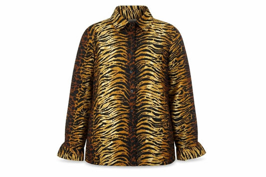 Front view of Marks & Spencer Women's Animal Print Button-Up, size 12