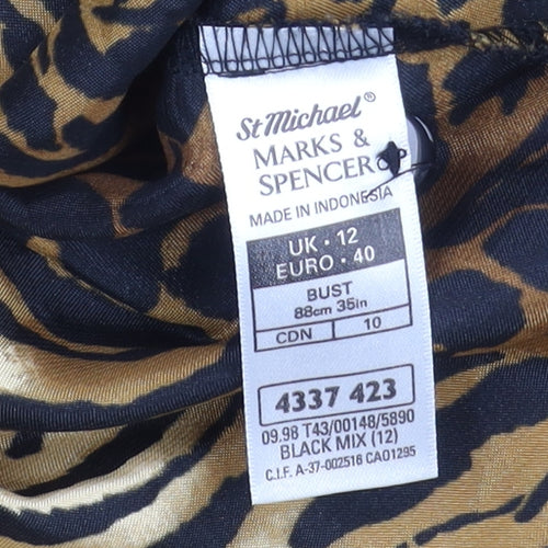 Marks and Spencer Women's Animal Print Button-Up, Size 12